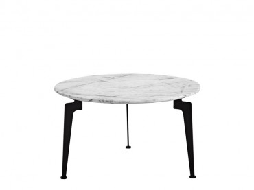 Table basse scandinave modèle Laser Marble Ø 70 cm