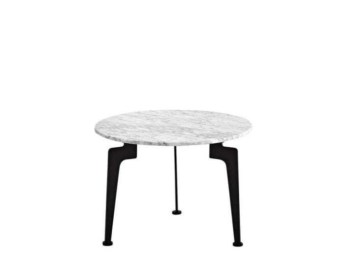 Table basse scandinave modèle Ballerup Marble Ø 45 cm