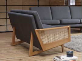Canapé scandinave modèle Hanne, Cannage. 2 places  