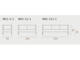 Molto Sofa. 2 seater. Low backrest. 