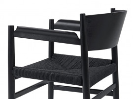 Nestor Dining Chair. Black beech and paper cord.   