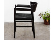 Nestor Dining Chair. Black beech and paper cord.   