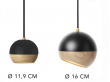 Suspension scandinave modèle Ray. Taille S. Noir.  