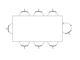 Snaregade Dining Table. Rectangular shape. 6/8 seats. 