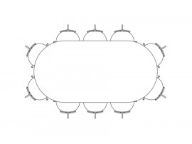 Snaregade Dining Table. Oval shape. 8-10 seats. 