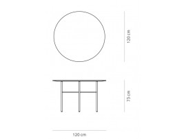 Table de repas Snaregade ronde Ø120 cm. 4-6 pers. 