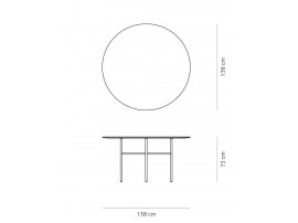 Table de repas Snaregade ronde Ø138 cm. 6-8 pers. 