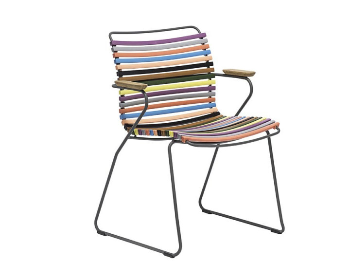 Chaise d'exterieur scandinave modèle CLICK avec accoudoirs 17 coloris