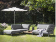 LEVEL outdoor modular Lounge Sofa. Dark Grey cushions.