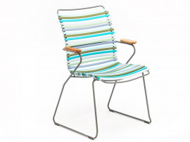 Chaise d'exterieur scandinave modèle CLICK dossier haut 17 coloris