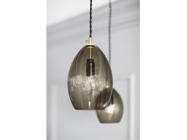 Suspension scandinave modèle Unika. Petite. Verre fumé