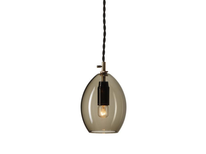 Suspension scandinave modèle Unika. Petite. Verre fumé