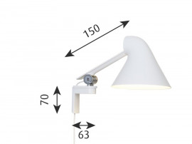 NJP Short arm wall lamp. 4 colors