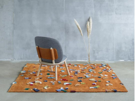 Tapis scandinave modèle Chaos Bleu marine 2 dimensions