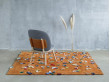 Tapis scandinave modèle Chaos Bleu marine 2 dimensions