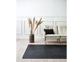 Tapis scandinave Tuscany cuir noir 2 dimensions