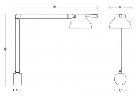 PC double  arm lamp with wall bracket 