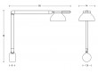 PC double  arm lamp with wall bracket 