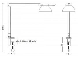 PC double  arm lamp with clamp