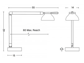 PC double  arm lamp with table base