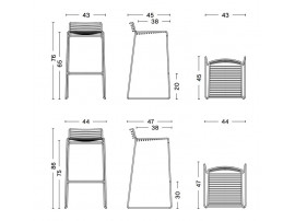 Outdoor Hee Bar Stool  65 cm ou 75 cm