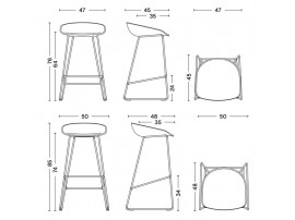 About A Stool AAS 38 Bar Stool  64 cm or 75 cm 