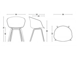 Fauteuil scandinave About A Chair AAC 23 tapissée