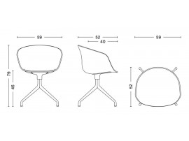 Fauteuil de bureau à roulettes About A Chair AAC 25 tapissée