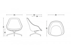 Fauteuil scandinave About A Lounge AAL 91