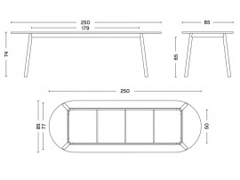 Table de repas scandinave Triangle Leg 250 cm 8/10 pers