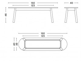 Triangle Leg  bench 150 cm