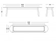 Triangle Leg  bench 200 cm