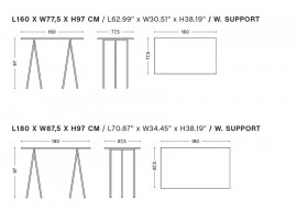 Table haute Loop Stand. 4 dimensions. 6 à 12 pers.