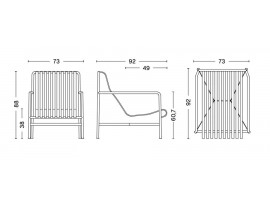 Fauteuil scandinave d'extérieur  Palissade dossier haut