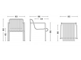 Palissade outdoor dining arm chair