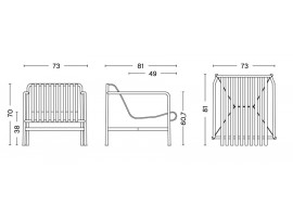 Fauteuil scandinave d'extérieur  Palissade dossier bas