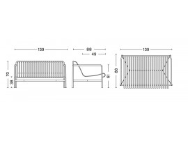 Banc de jardin scandinave Palissade