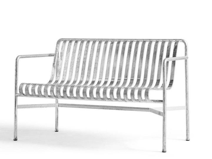 Palissade outdoor dining bench hot galvanized
