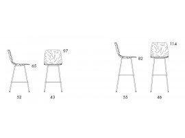 Dent Dressed B502D bar stool.  65cm or 82 cm. 