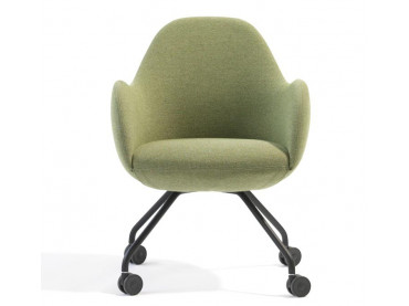 Fauteuil de conférence scandinave modèle Wilmer O59CW à roulettes