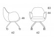 Fauteuil de conférence scandinave modèle Wilmer O59CW à roulettes