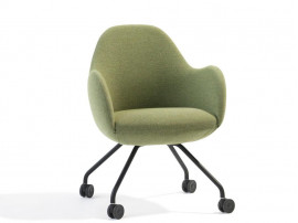 Fauteuil de conférence scandinave modèle Wilmer O59CW à roulettes