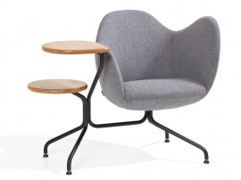 Fauteuil de conférence scandinave modèle Wilmer O56T à Tablettes et accoudoir haut