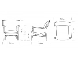 Fauteuil scandinave modèle E015 "Embrace". Edition neuve. 