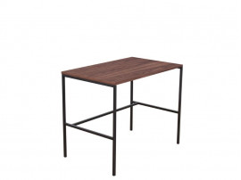 Bureau modèle  Cosmopol small, en noyer et acier. Sur mesure.