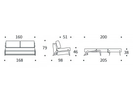 Kub Wood 160  sofa bed