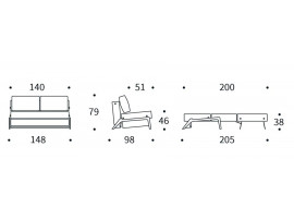 Kub Wood 140  sofa bed