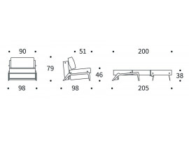 Kub Wood 90  sofa bed