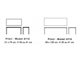 Piloti rectangular coffe table. 2 dimensions, 3 finishes, 2 heights