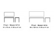 Table basse scandinave modèle Piloti rectagulaire.  2 dimensions, 3 finitions, 2 hauteurs